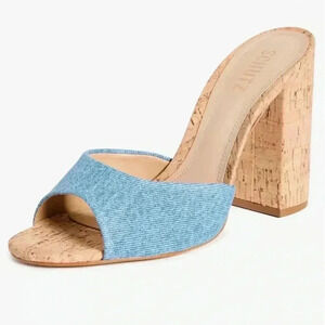 SCHUTZ  Woman’s Kaycee Denim Heels NWOT Size 7.5 B